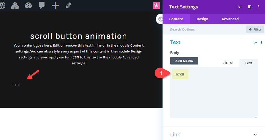 divi animasyonlu kaydırma düğmesi tasarımları
