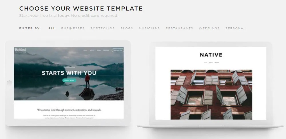 WordPress 與 Squarespace Squarespace 模板
