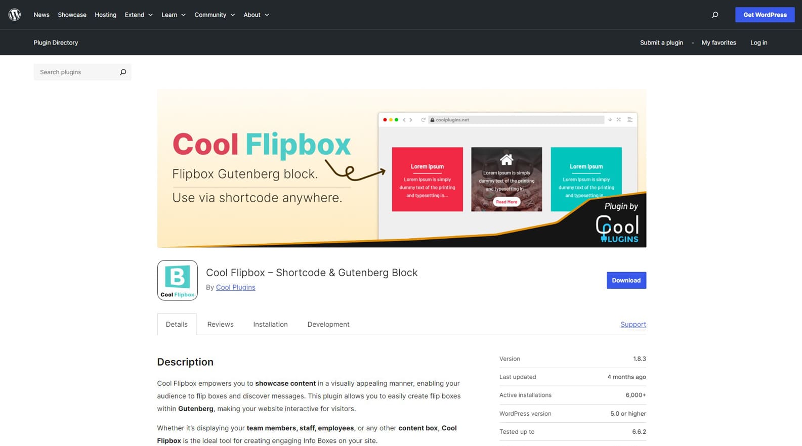 Visualização do Cool Flipbox, um dos plugins flip box do WordPress com múltiplas opções de alinhamento.