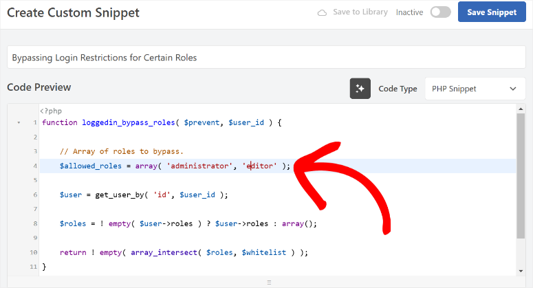 wpcode-bypass-login-restrictions-certain-roles - IsItWP - เครื่องมือตรวจจับธีม WordPress ฟรี wpcode bypass login restrictions certain roles
