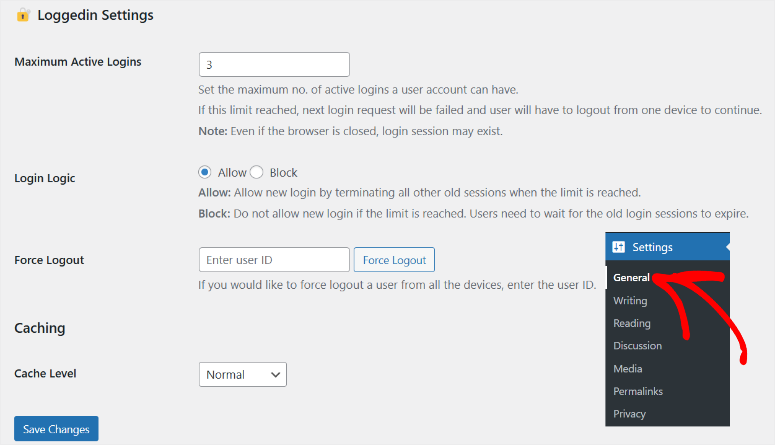 การตั้งค่าล็อกอิน - IsItWP - เครื่องมือตรวจจับธีม WordPress ฟรี loggedin settings