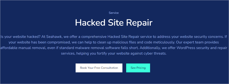 seahawk-media-hacked-site-repair - IsItWP - 無料の WordPress テーマ検出ツール seahawk media hacked site repair