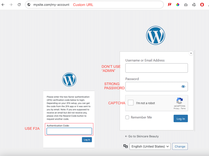 安全なログイン ページのためのベスト プラクティス - 出典: WP Rocket