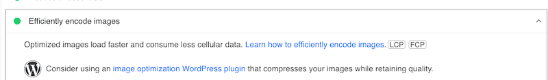 PageSpeed からの画像を効率的にエンコードする - 出典: PageSpeed Insights