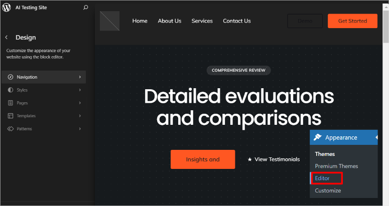 edit-ai-theme-with-wordpress-editor - IsItWP - Détecteur de thème WordPress gratuit edit ai theme with wordpress editor