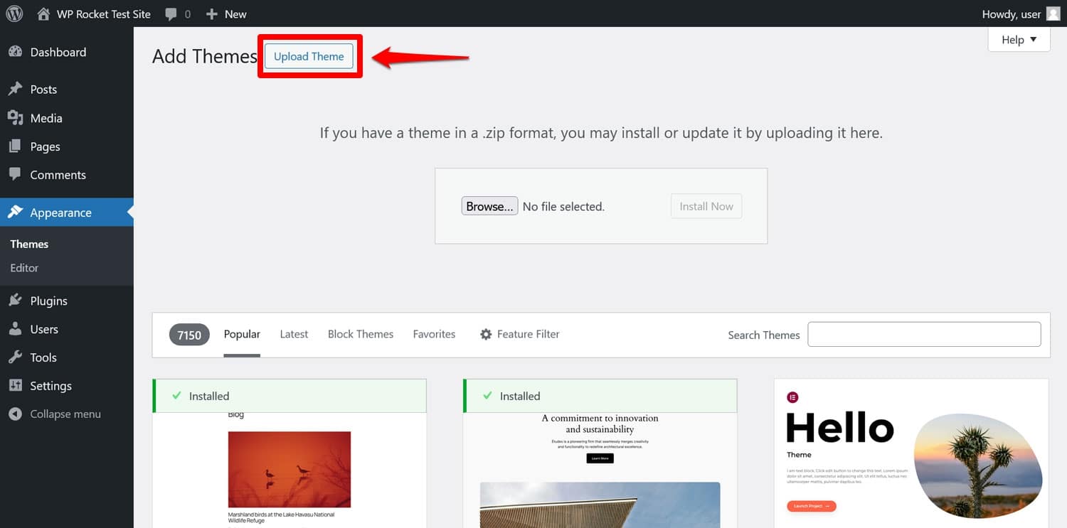 อัปโหลดธีมใน WordPress