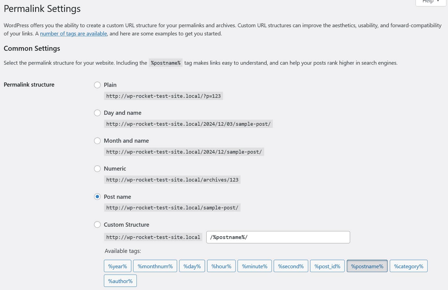 การตั้งค่าลิงก์ถาวรของ WordPress