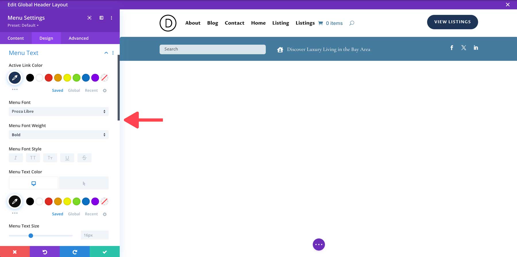 mengedit template dengan Visual Builder