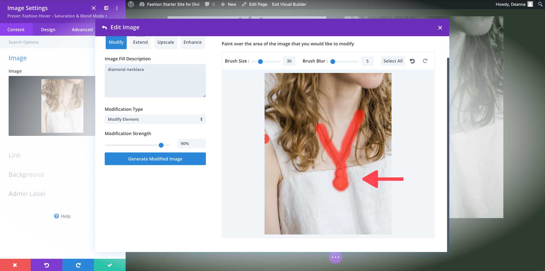 modifikasi gambar dengan Divi AI