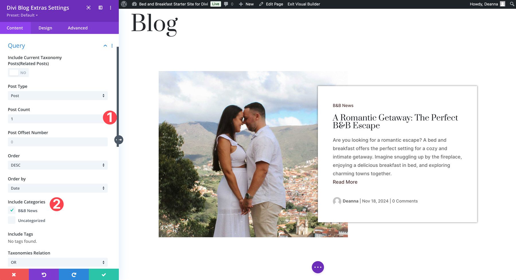 Divi Blog Extras 投稿数