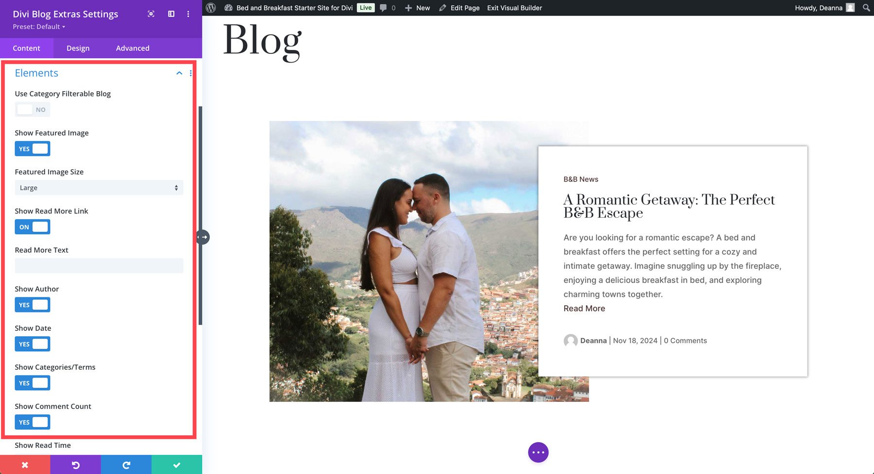 Divi ブログの追加要素