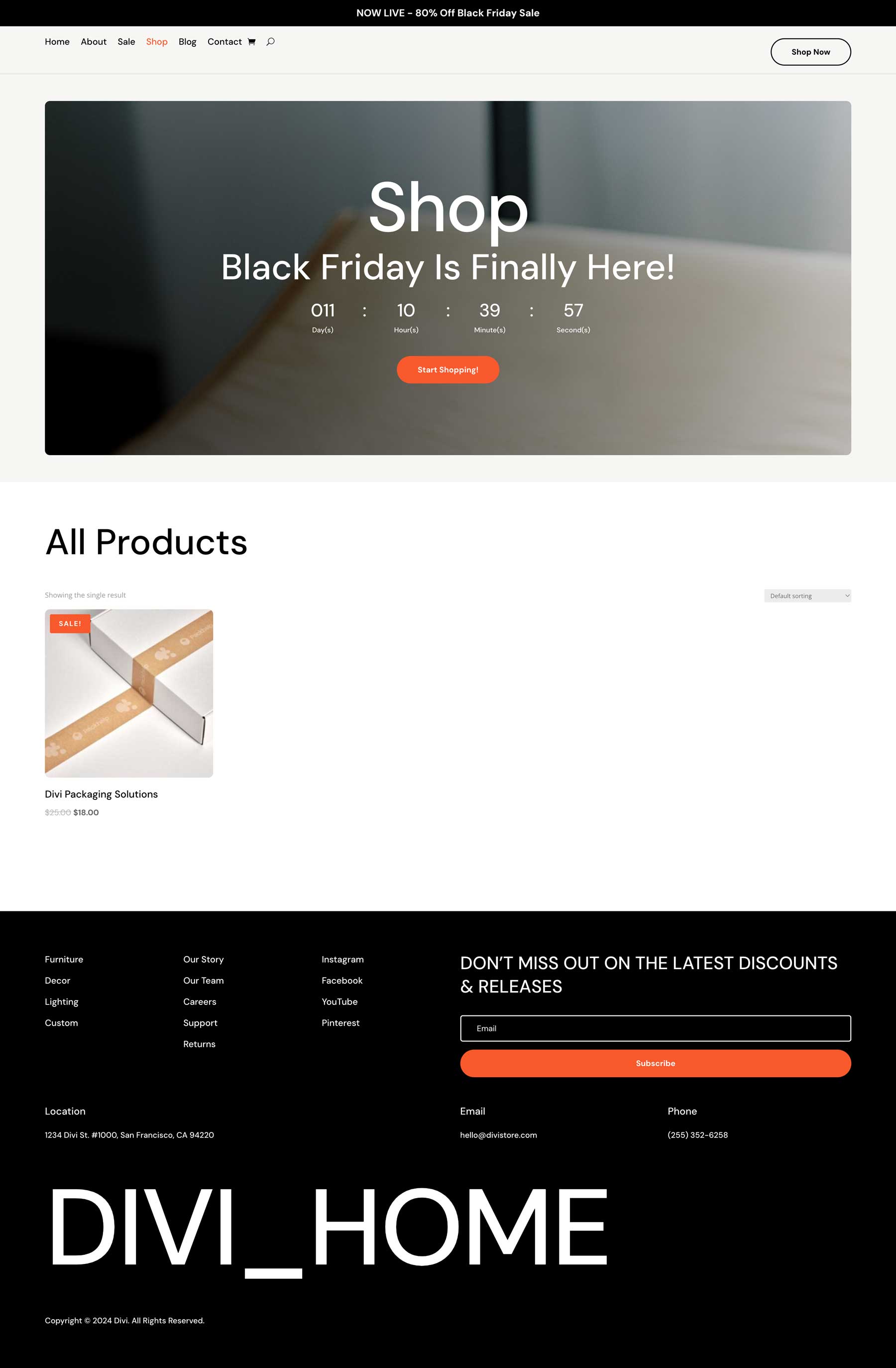 Pacchetto sito web del negozio Cyber ​​Monday