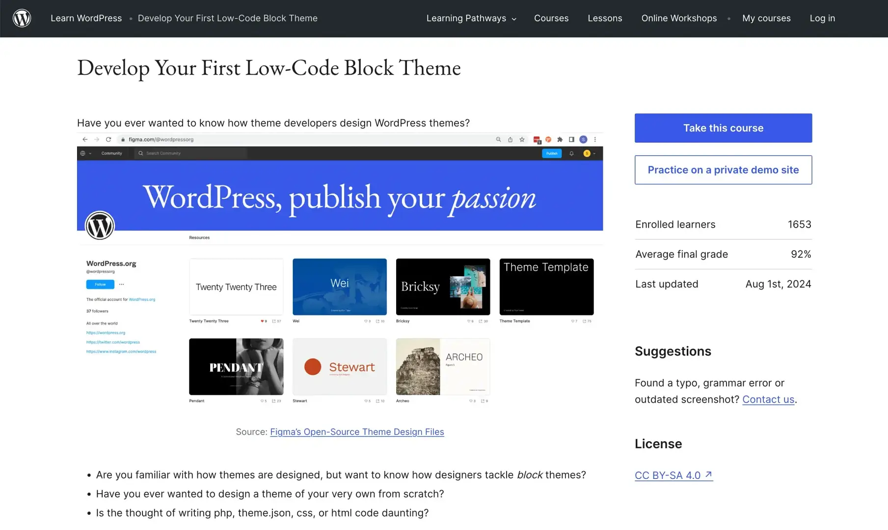 Разработайте свой первый курс по теме Low-Code Block на WordPress.org.