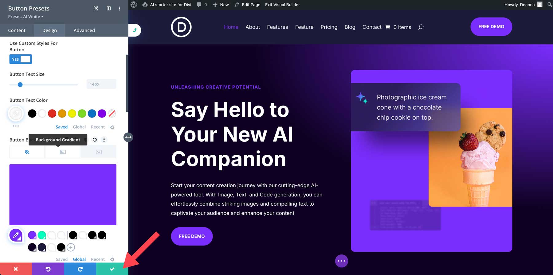 Situs pemula AI untuk Divi