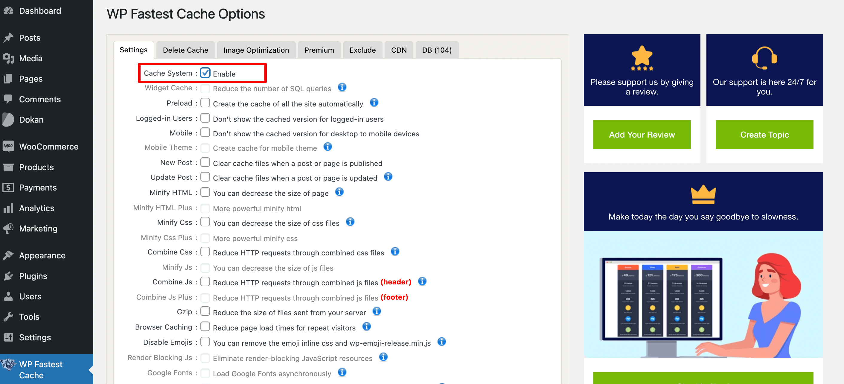 Bu resim bir WordPress sitesindeki tüm önbelleğin nasıl temizleneceğini gösterir