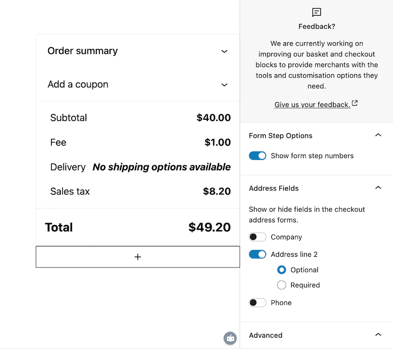 Decidi quali campi sono facoltativi o obbligatori - Fonte: amministratore WooCommerce