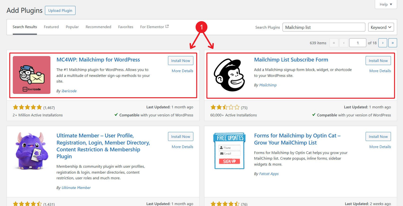 Mailchimp-Plugin für WordPress