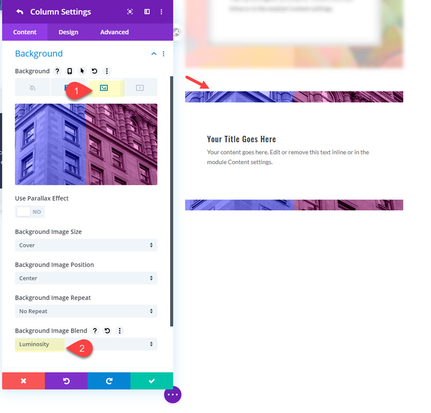 divi 화면 배경 이미지 경계 디자인
