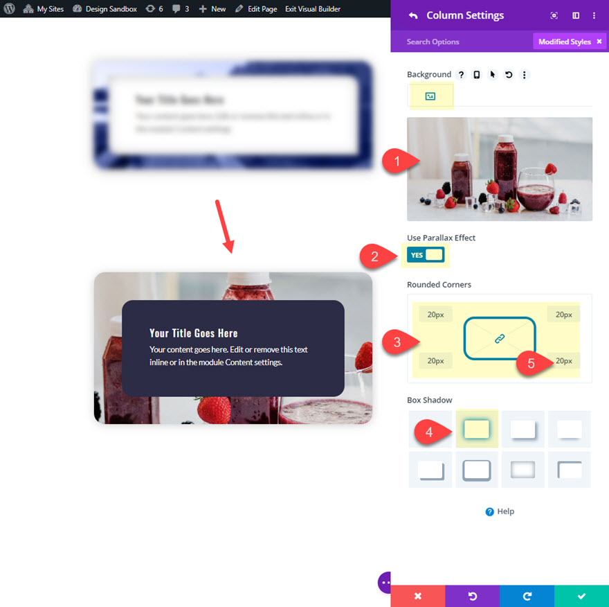 divi 화면 배경 이미지 경계 디자인