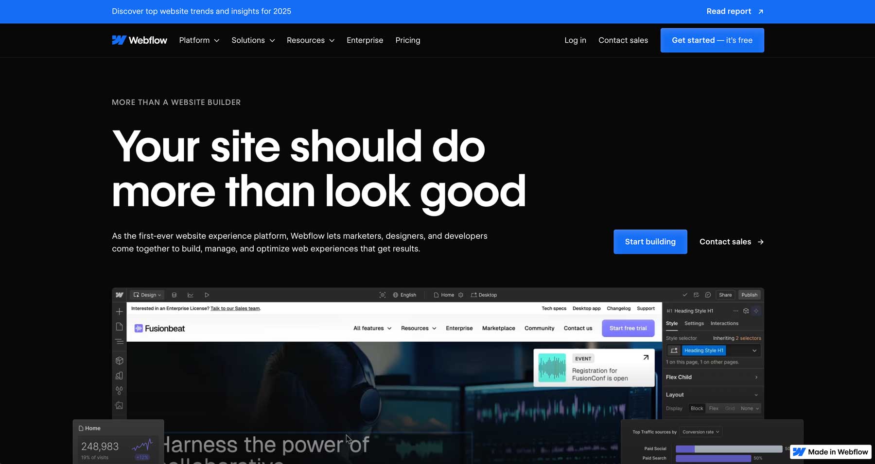 Webflow 최고의 웹 디자인 소프트웨어