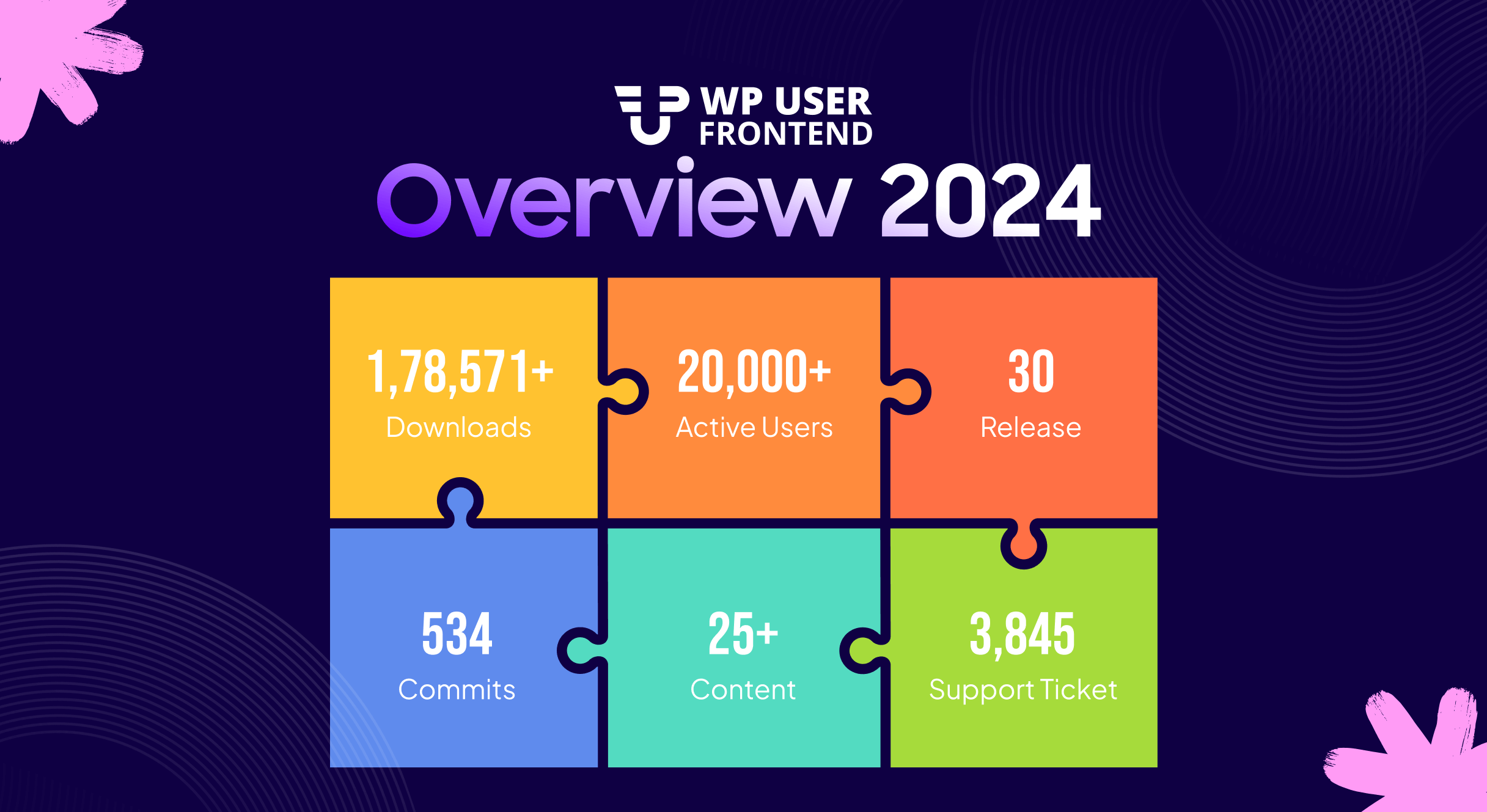 Bu resim, 2024 yılında WP Kullanıcı Arayüzünün genel büyümesini göstermektedir