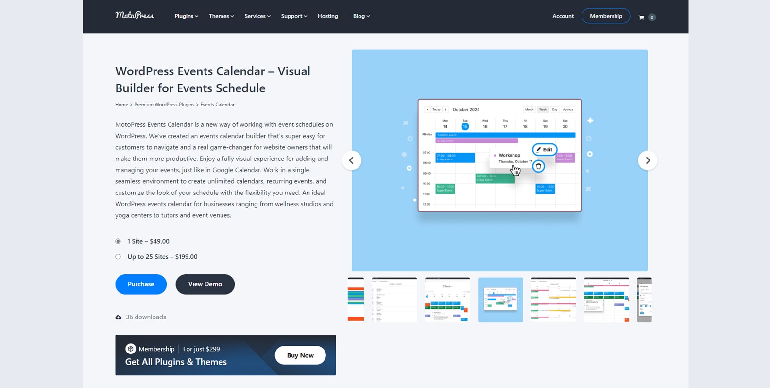 Photo de MotoPress Events Calendar, l'un des meilleurs plugins de calendrier d'événements WordPress avec prise en charge illimitée du calendrier.