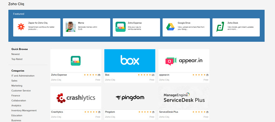 Zoho Cliq 팀 채팅 앱