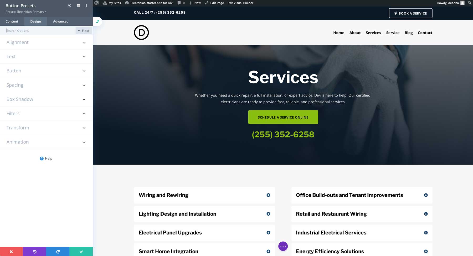 Divi 的电工入门网站