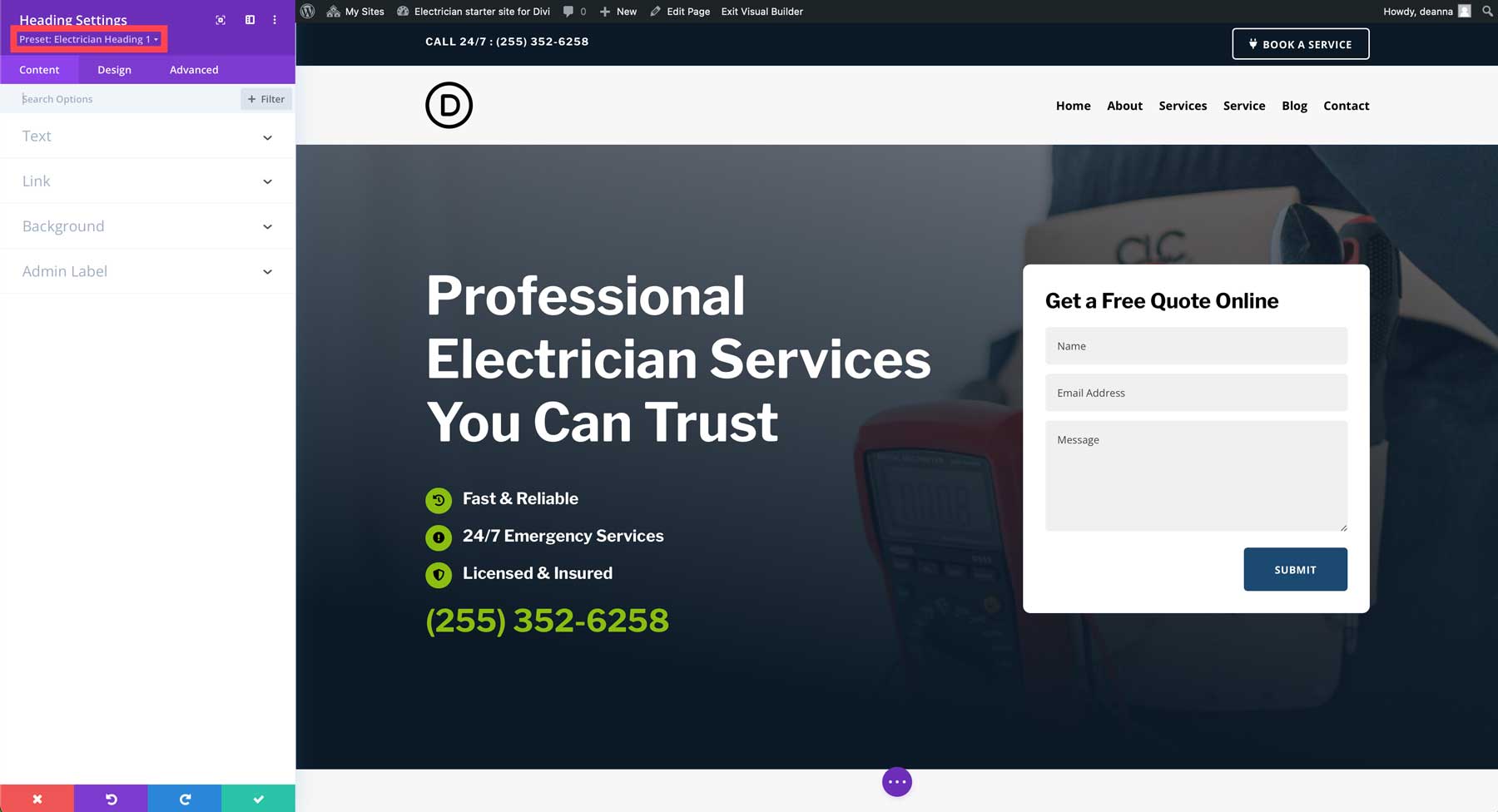 Divi 的电工入门网站