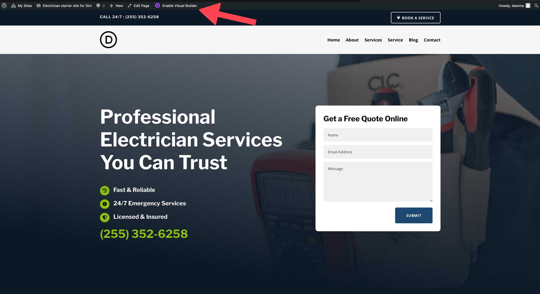 Divi 的电工入门网站
