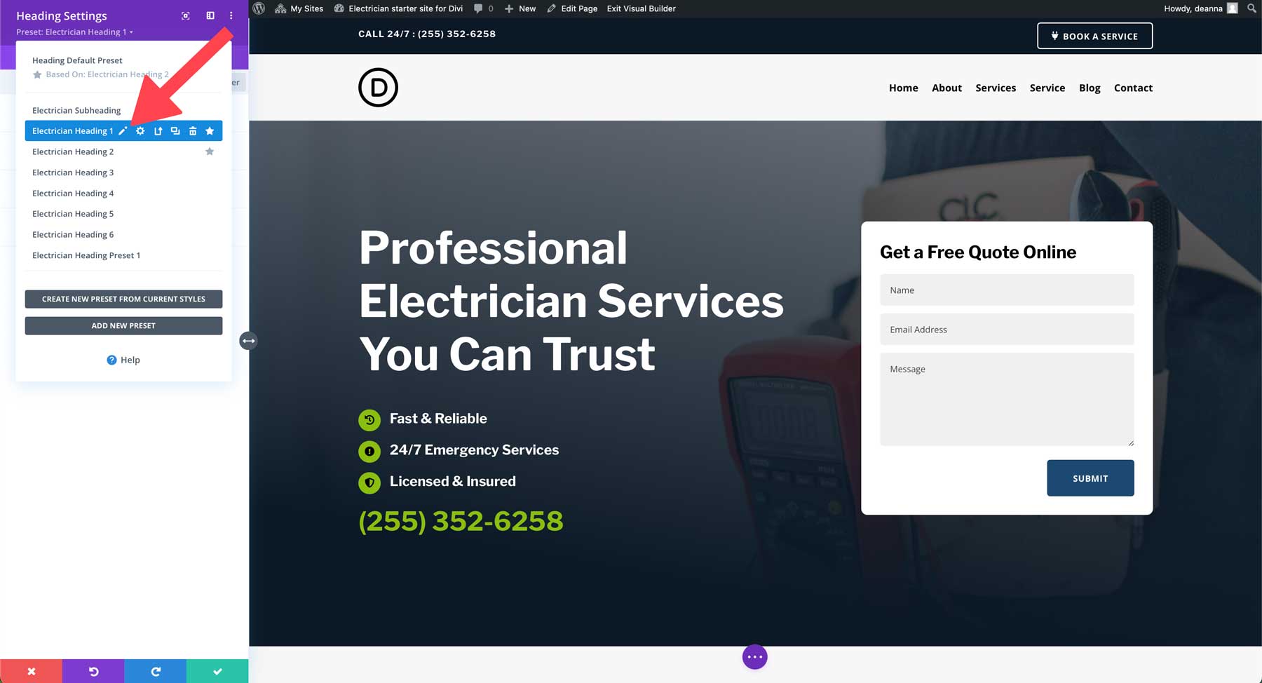 Divi 的电工入门网站