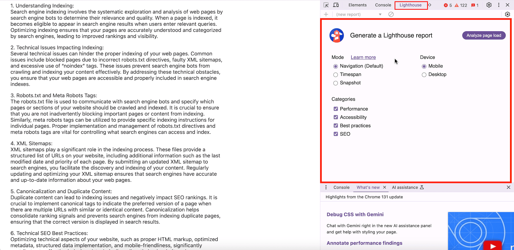 การเพิ่มประสิทธิภาพหน้าประภาคารของ Google