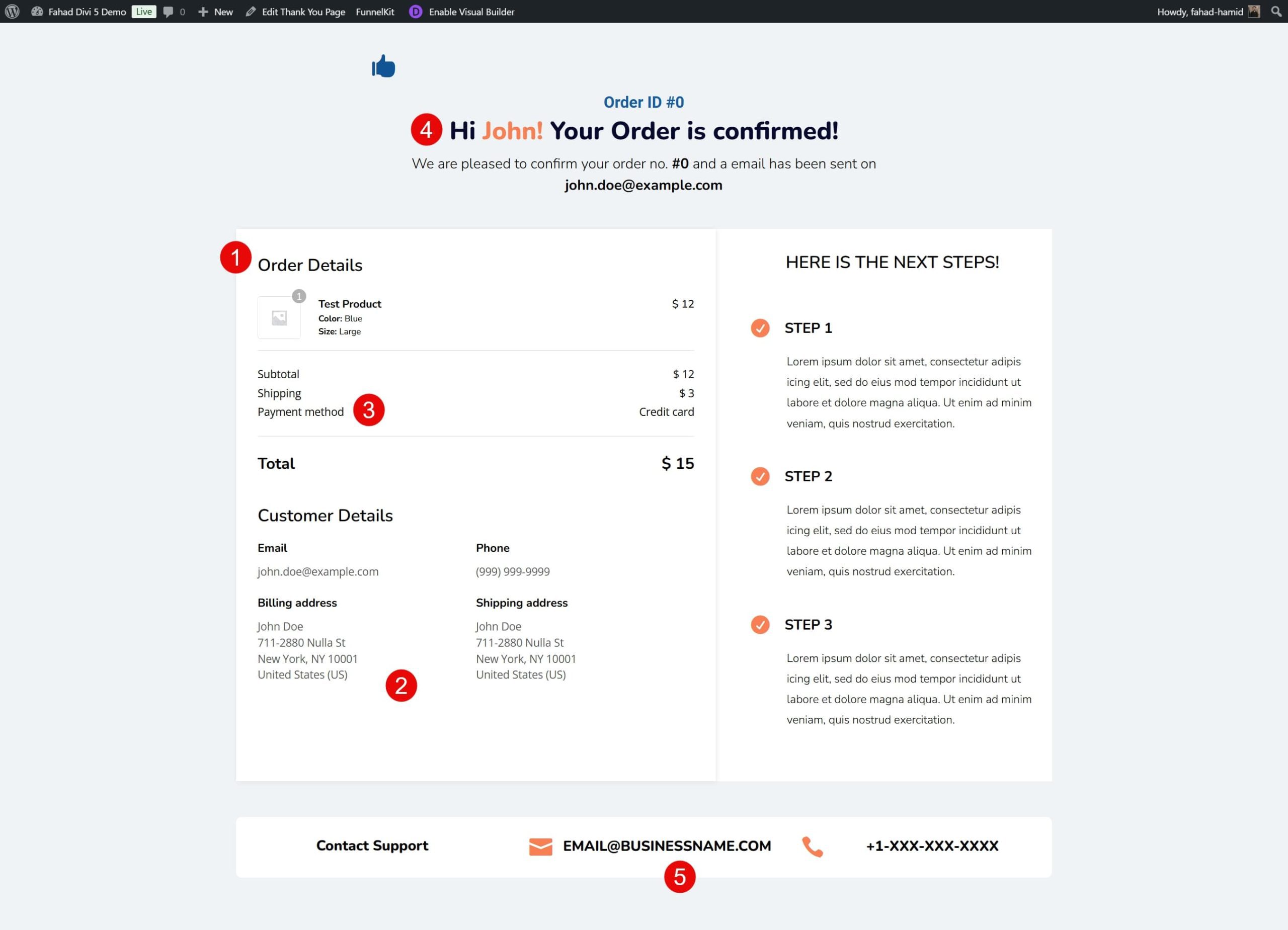 woocommerce 谢谢页面模板