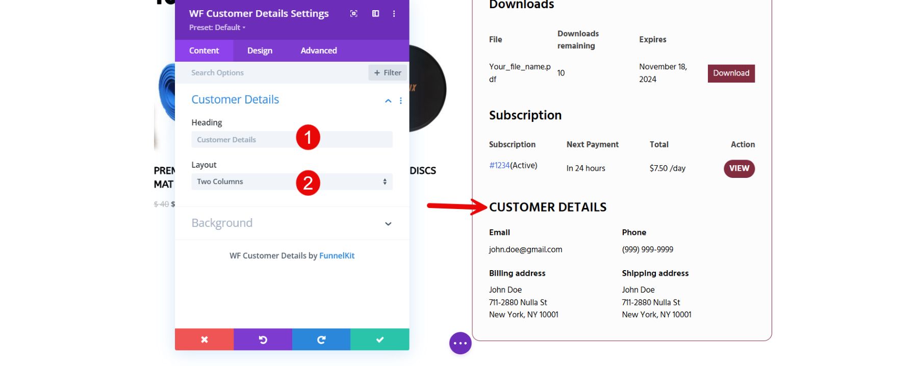 woocommerce 客户详细信息