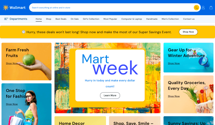 13 najlepszych szablonów stron internetowych, takich jak Flipkart 5 walmart temp 8302