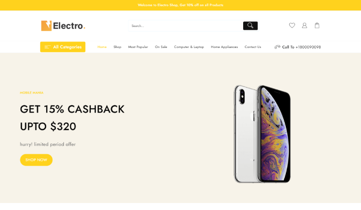 13 najlepszych szablonów stron internetowych, takich jak Flipkart 13 electro gutenberg 1