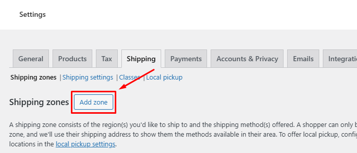 Comment configurer correctement les taux de taxe et les zones d'expédition WooCommerce 12 add zones