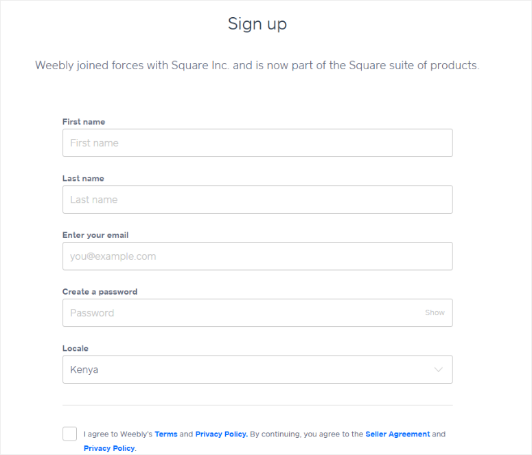 weebly-sign-up-form - IsItWP - 無料の WordPress テーマ検出ツール
