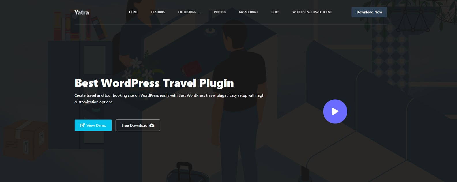 Visual de Yatra, el mejor complemento de viajes de WordPress con múltiples recorridos e itinerarios.