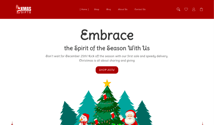 8 lekkich motywów WooCommerce zapewniających szybsze ładowanie 6 xmas gift shop 1