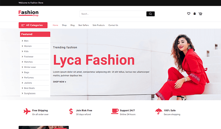 9 เทมเพลต WooCommerce ที่ดาวน์โหลดมากที่สุด 1 fashion shop mania