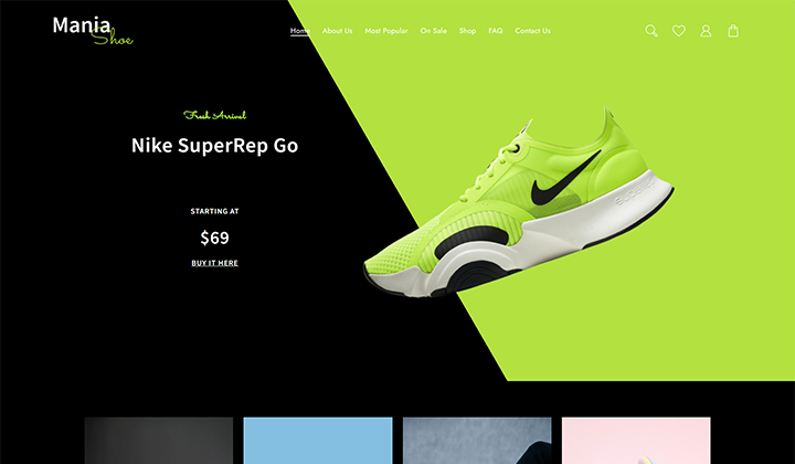 9 เทมเพลต WooCommerce ที่ดาวน์โหลดมากที่สุด 7 Sneaker and Shoes Store Website Template