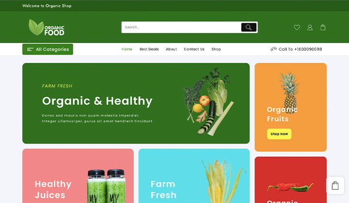 9 เทมเพลต WooCommerce ที่ดาวน์โหลดมากที่สุด 4 organic food 314