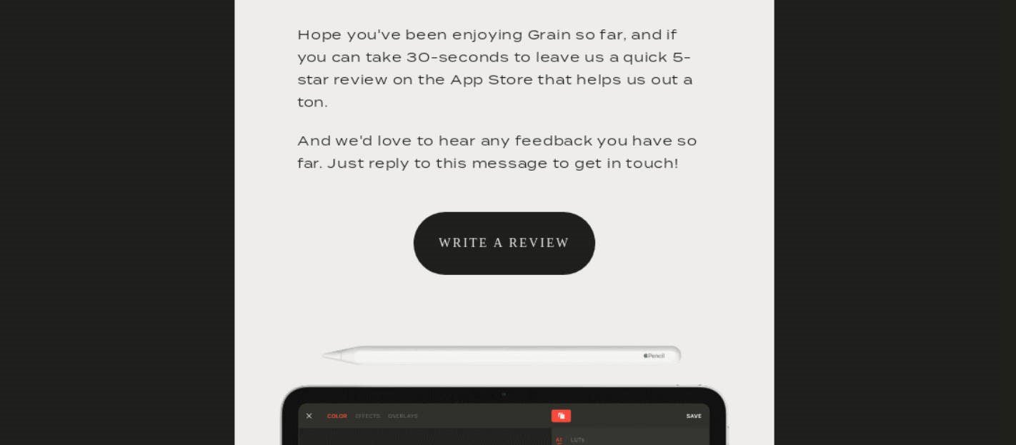 Grain によるアプリレビューの例