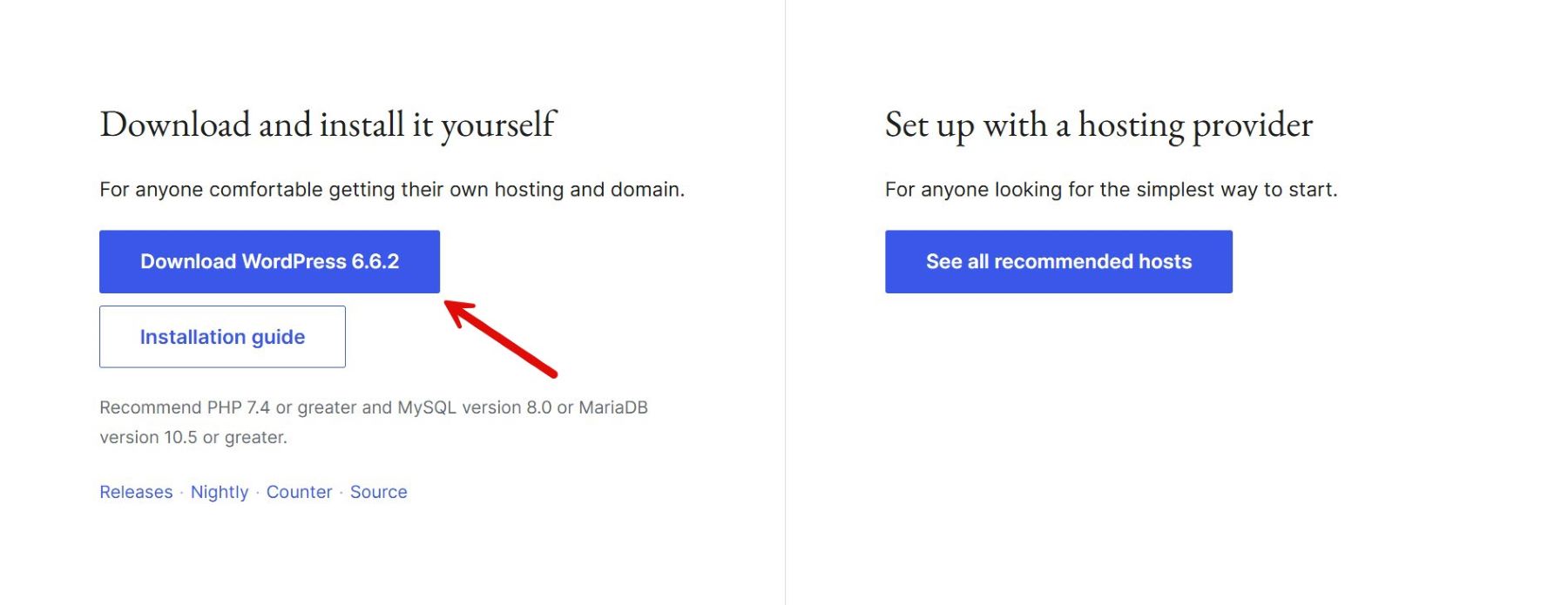 pulsante di download di wordpress