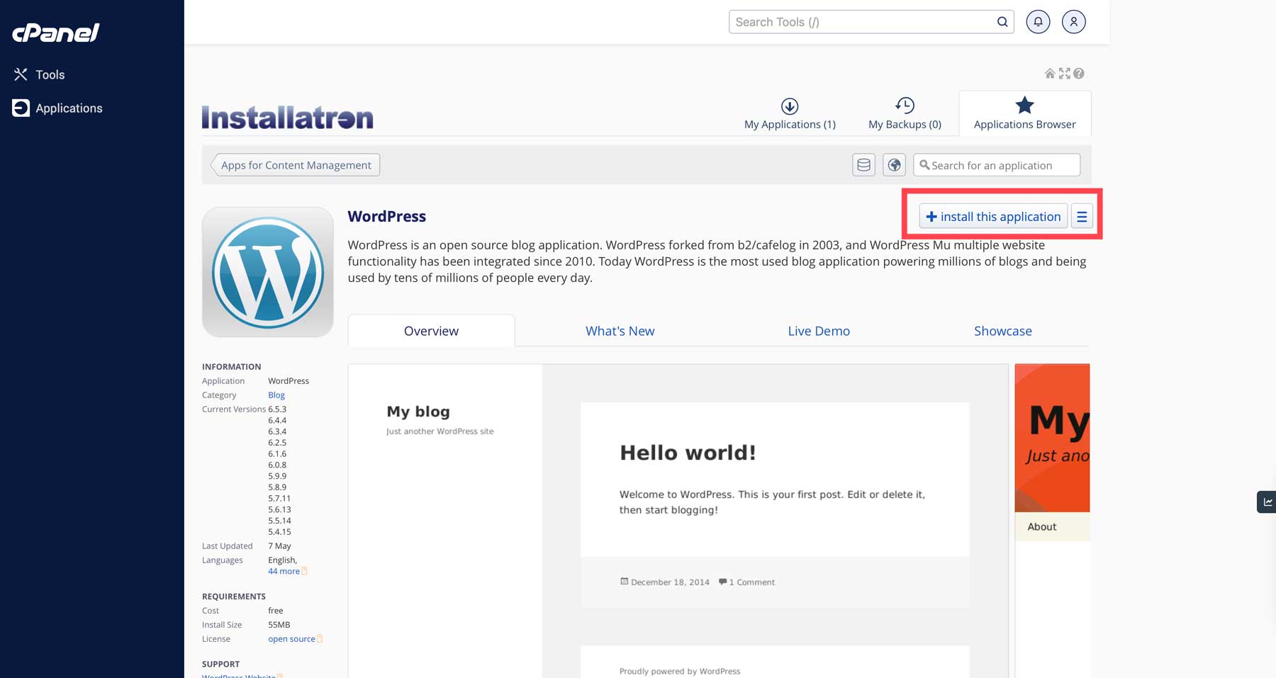 Installazione di WordPress