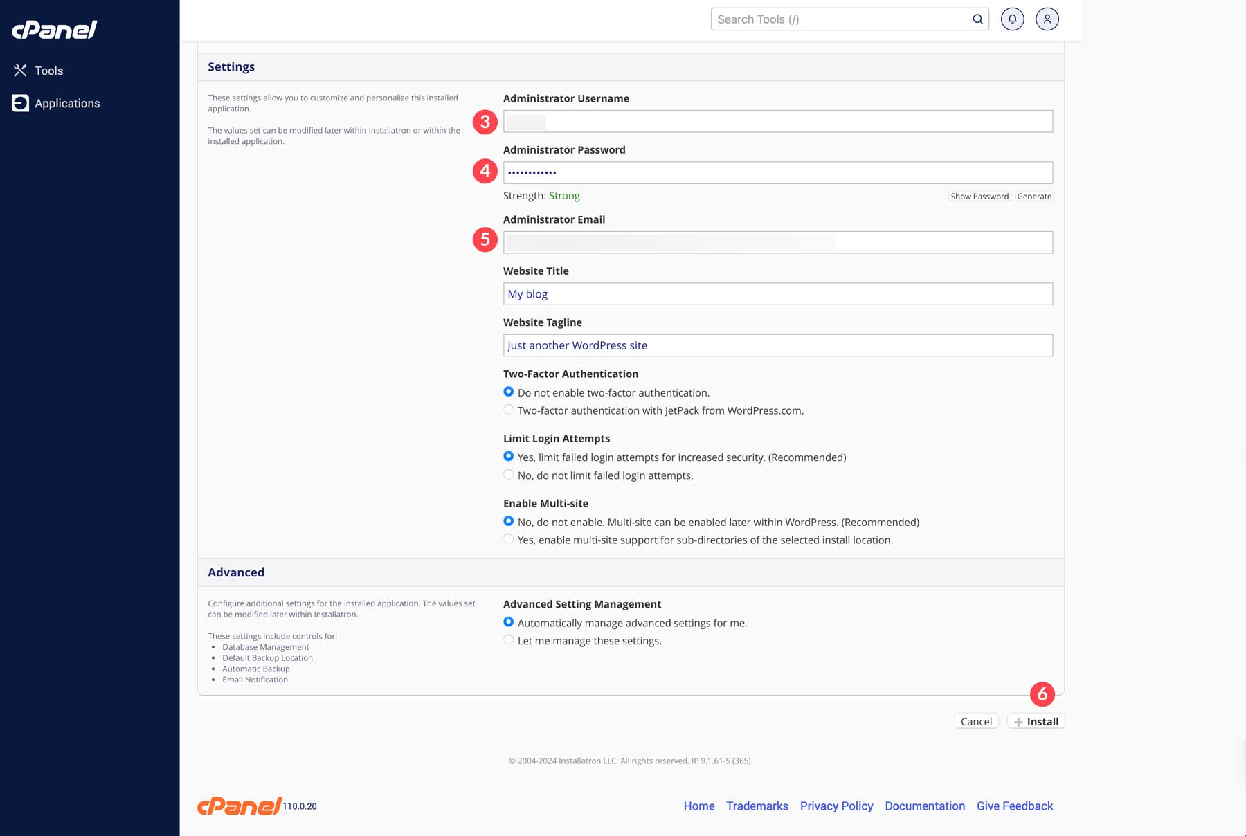 Campi della directory WordPress