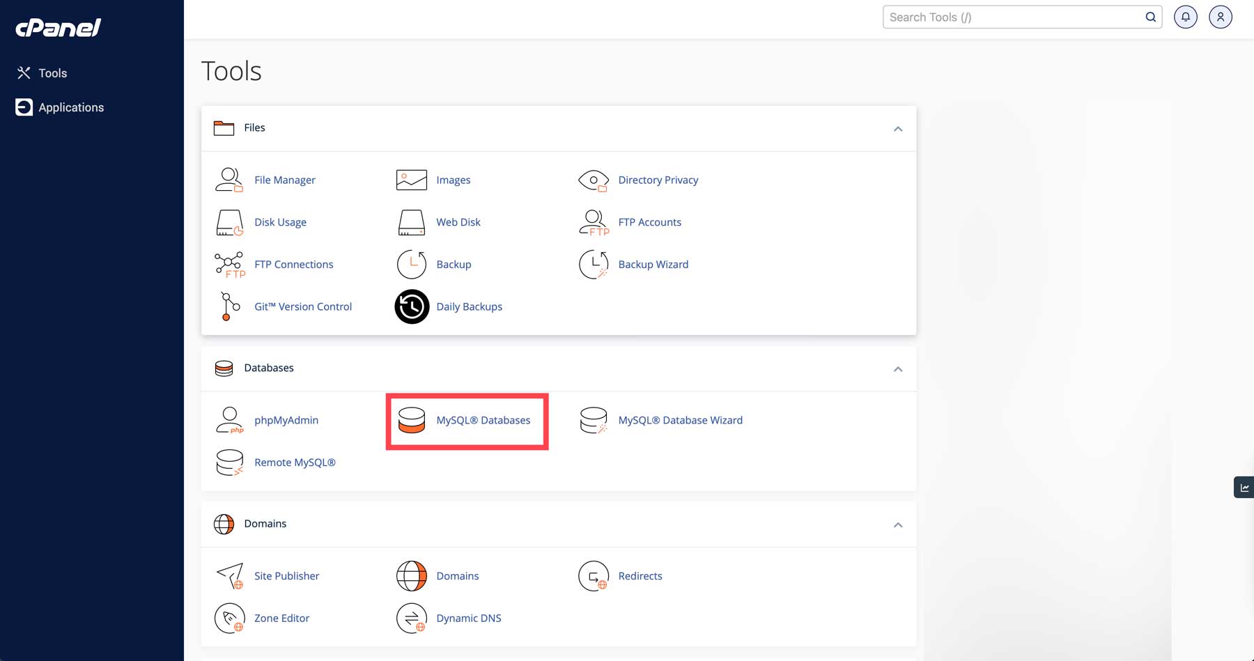 CPanel MySQLDatabase