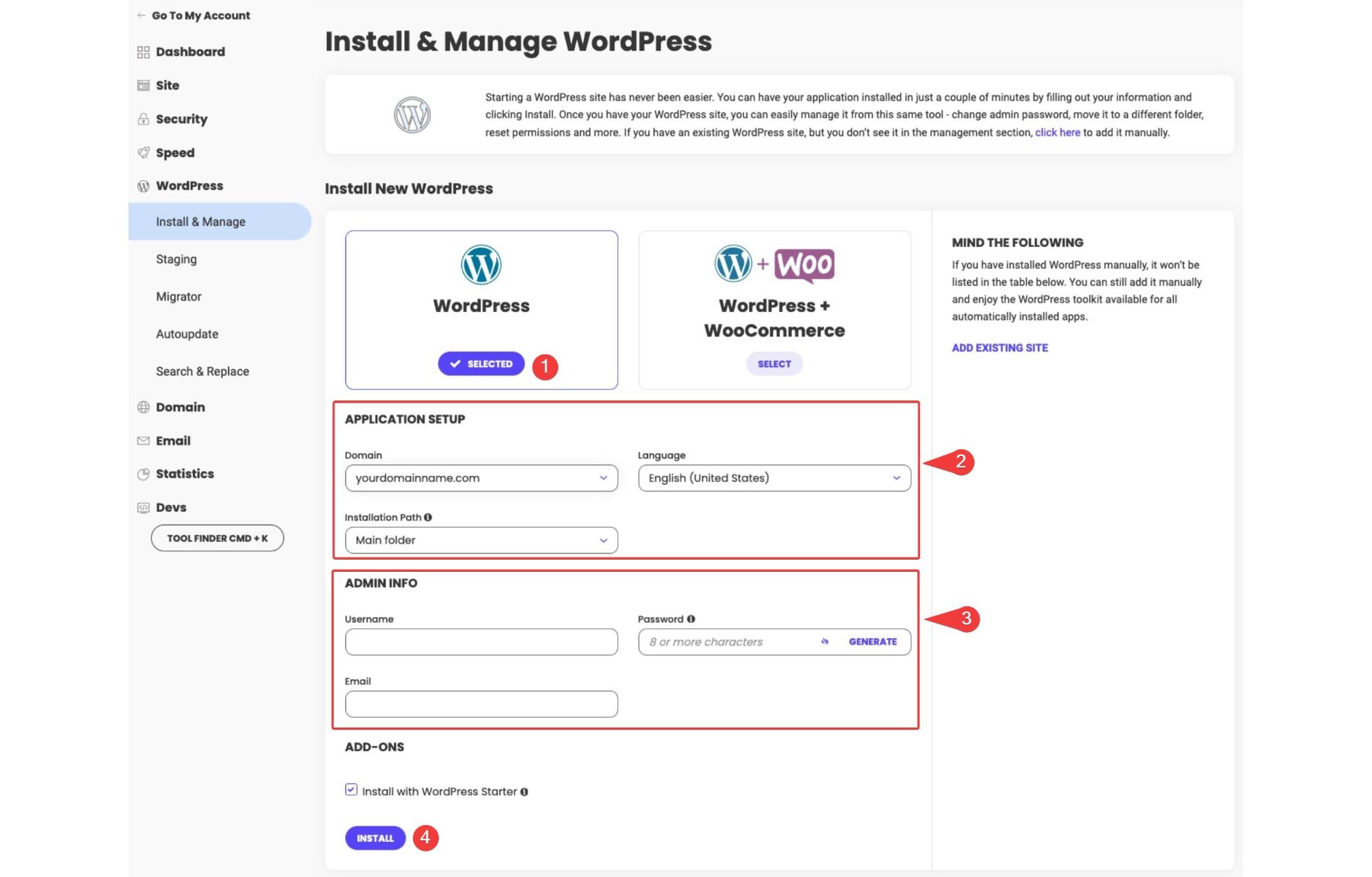 siteground installa wordpress