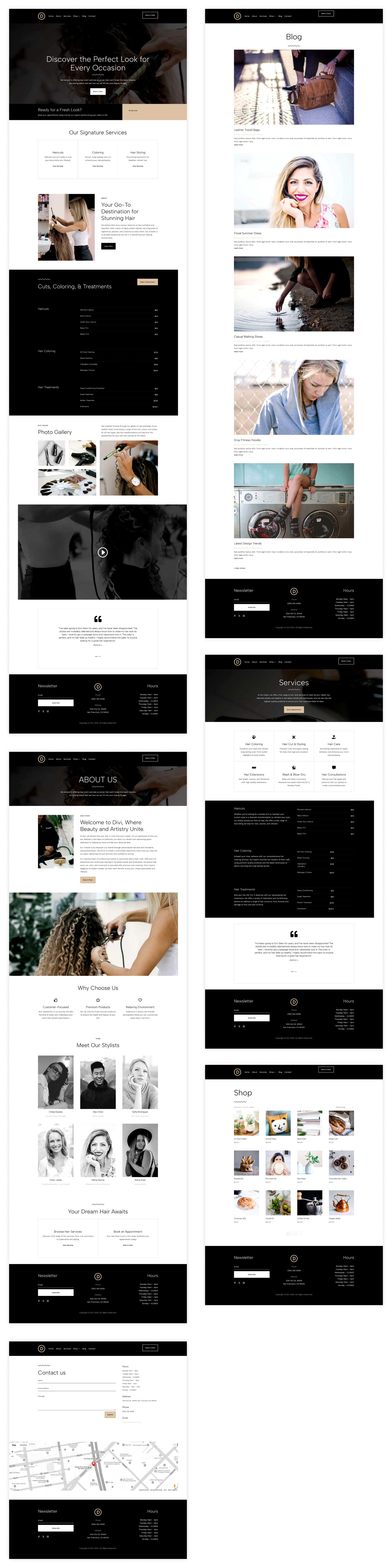 Salon-Startseite für Divi